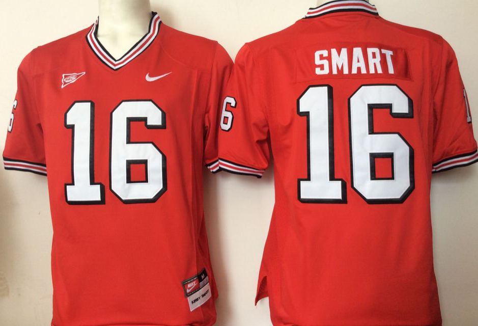 NCAA Youth Georgia Bulldogs Red #16 Smart orange jerseys